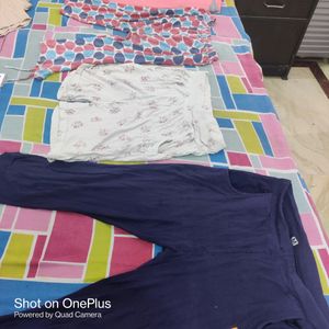 Combo of 3 used capries and shorts: colour- blue, multi and white