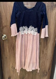 Elegant Navy & Pink Dress