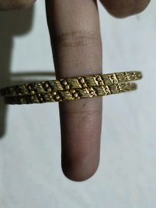 Golden Bangles Set Of 2 Artificial Looks Like Gold