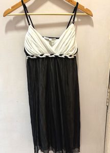 Elegant Black & White Slip Dress