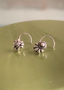 Pure Silver Oxidised Nose pin