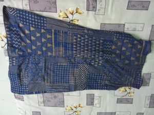 Blue Geometric Print Sleeveless Dress