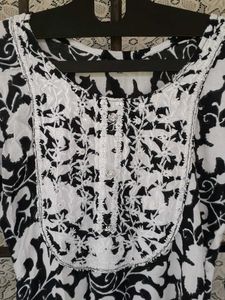 Black And White Kurta