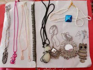 10 Necklaces And 9 Sets Of Ear Rings