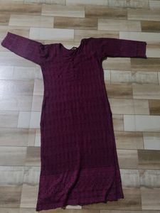 Deep Wine Chikenkari Kurti🤍🤍🤍🤍✨✨✨✨