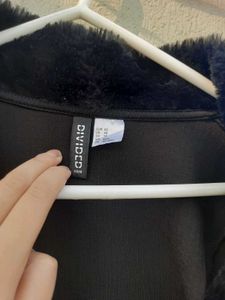 H&amp;M Ribbed Crop Tie Up Cardigan Black For Women