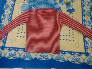 Red &amp; White Striped Long Sleeve Top
