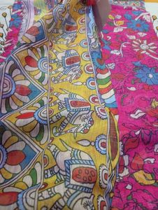 Pure Lenin Kalamkari Saree