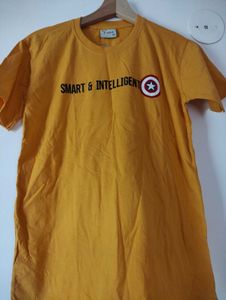 Half Sleeve T Shirt For Women, Yellow, 36inch