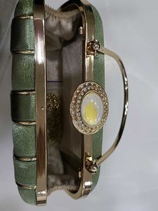 Green Satin Clutch