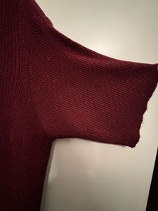 Burgundy Ribbed Knit Top