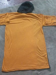 Summer Hoodie T Shirt Yellow With Orange Black
