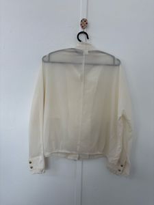 White Ruffle Detail Shirt