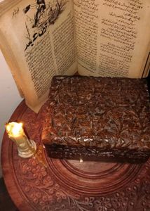 Vintage wooden poetry box