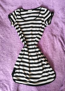 Black White Striped Dress