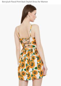 Berrylush Floral Print Back Stylish Dress