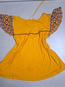 Boho Chic Yellow Print Top