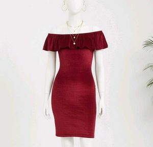 Chic Red Off-Shoulder Dress
