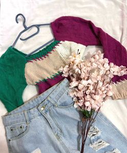 🎁Buy2 Get2 Free Boho Colorful Cropped Sweater E