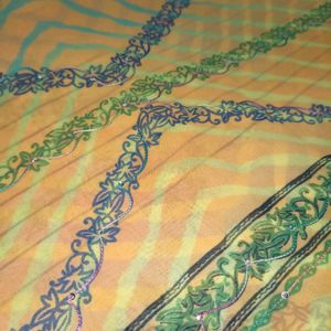 Yellow Orange Georgette Saree