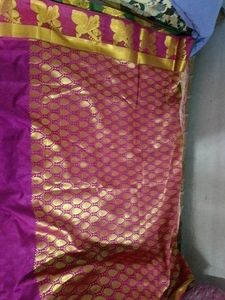 Green  With Pink Elegant Saree