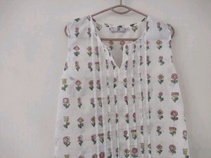 Colourful Motif White Tunic