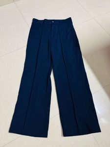 Navy Blue Wide Leg Trousers