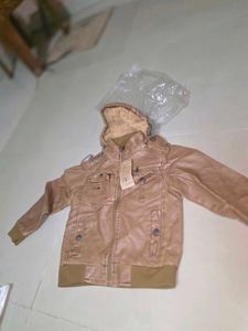 Stylish Brown leather hooded Jacket