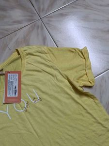 Yellow Graphic Print Tee