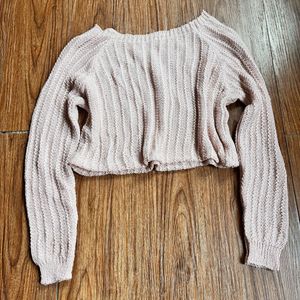 Cropped Knit Sweater