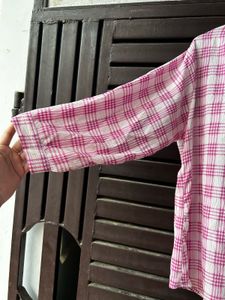 Pink Plaid Button-Down