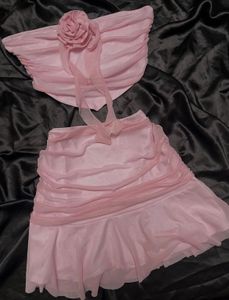 Pink co-ord set . size-xs/s(Stretchable)