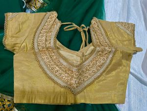 ✨Green Net Saree - Fullset New✨
