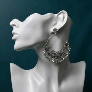 Silver Jhumka Earrings