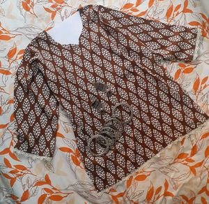Brown Printed Short Kurti