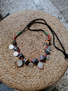 Rare Vintage Millefiori Beads And Coin Boho Choker