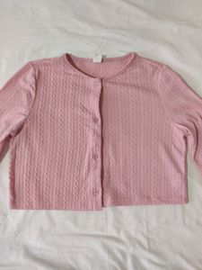 Pink Crop Cardigan