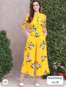 Floral Yellow Jumpsuit