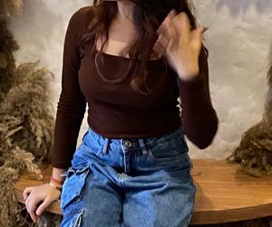 Brown Fitted Top