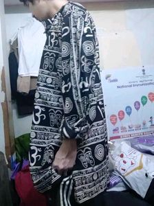 OM PRINTED KURTA - BLACK EDITION