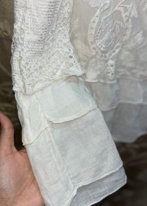 White Cut Sleeve Top