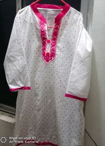 White Kurti &amp; earrings