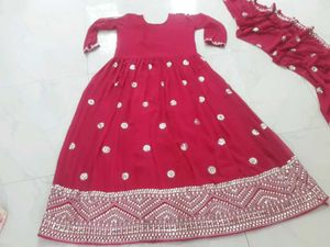 Pink Embroidered Anarkali Dress