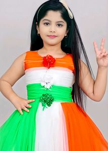 Kids PartyWear Tiranga Colour Frocks Pack Of 1