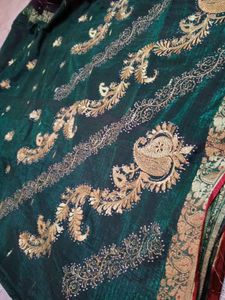 Beautiful Pattu Saree With Hand Work