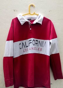 Red T-shirt With Collar