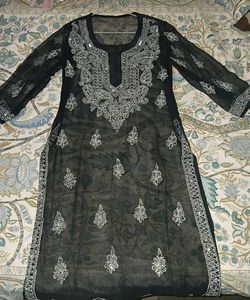 Beautiful Partywear black kurti with inner