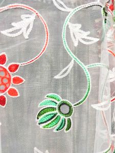 Beautiful White Net Dupatta With Embroidery
