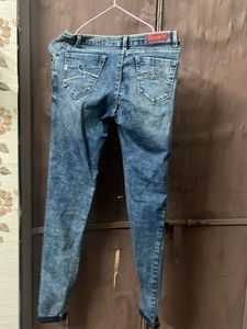 Distressed Slim-Fit Blue Denim Jeans