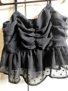 Casual sleeveless solid women black top